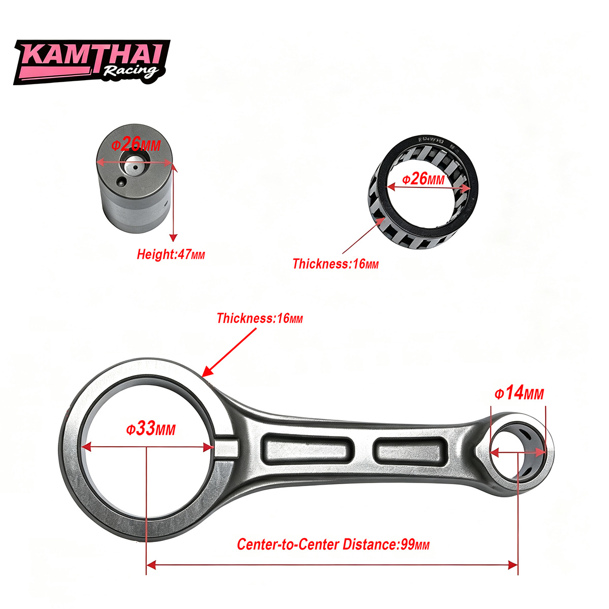 KAMTHAI CNC 가공 연결봉 키트, 야마하 Y16 - Motorcycle Crankshaft 리뷰 및 가격